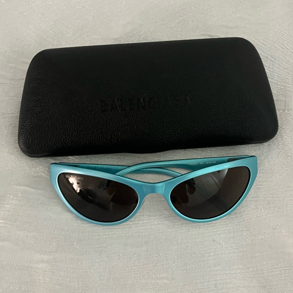 Blue balenciaga sunglasses